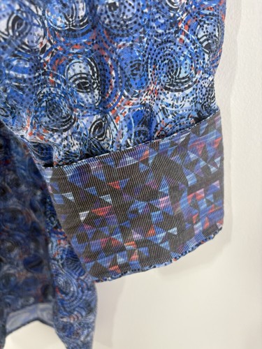 Visconti Black Multi Geometric Button Up Dress Shirt Men’s Size 3XLB - Picture 4 of 11