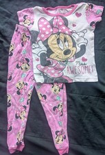 Disney Girls' Minnie Mouse 2-Piece Snug-Fit Cotton Pajamas Set Size 3t