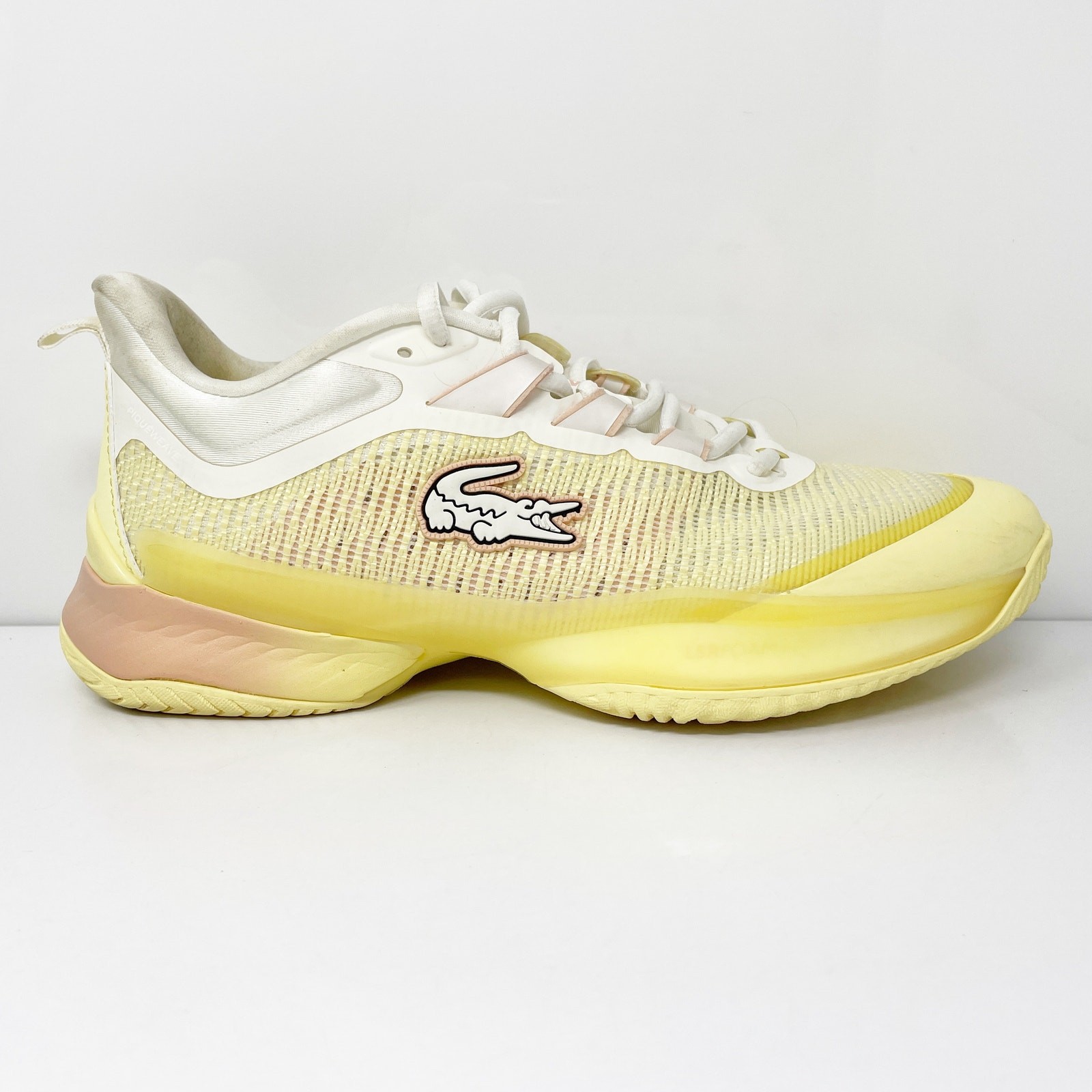 Lacoste Womens AGLT23 Ultra Yellow Lace Up Casual Shoes Sneakers Size 9 thumbnail 9