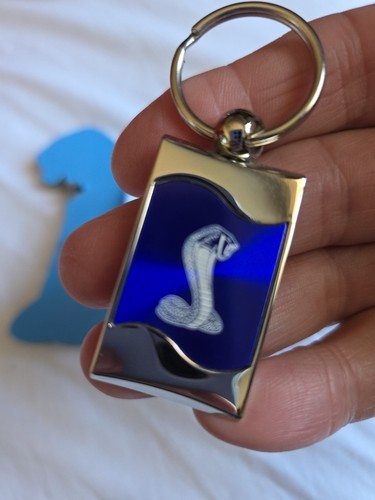 Ford Shelby Cobra Badge Emblem Plus Blue Cobra Key Ring - Picture 6 of 7