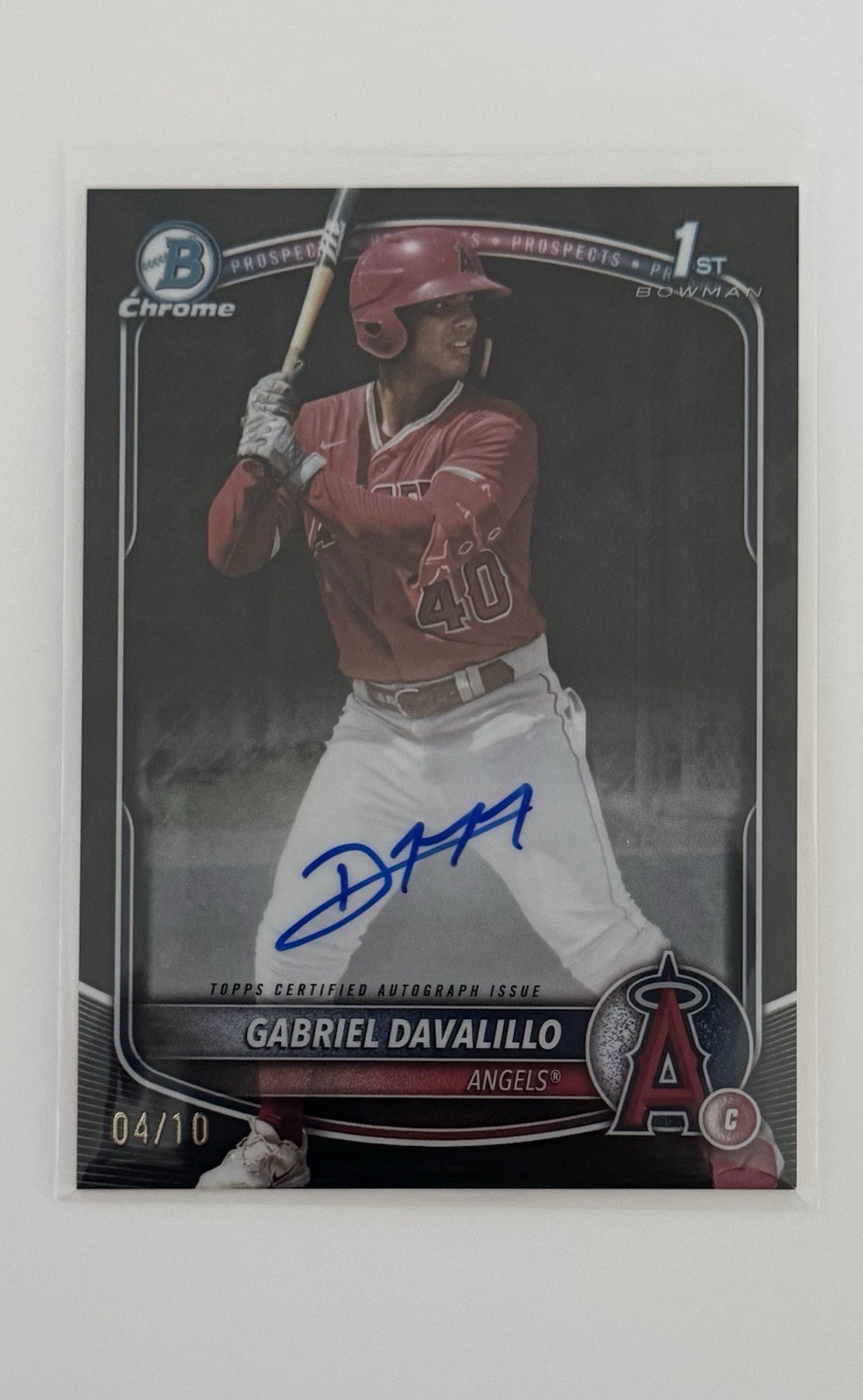 Gabriel Davalillo /10 1st Auto Black Sapphire 2025 Bowman Chrome Sapphire Angels