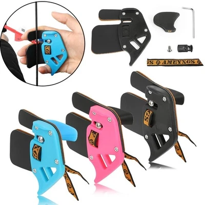 MILAEM Fingertab Leder Fingerschutz Bogenschießen Einstellbare Handschuhe Recurvebogen
