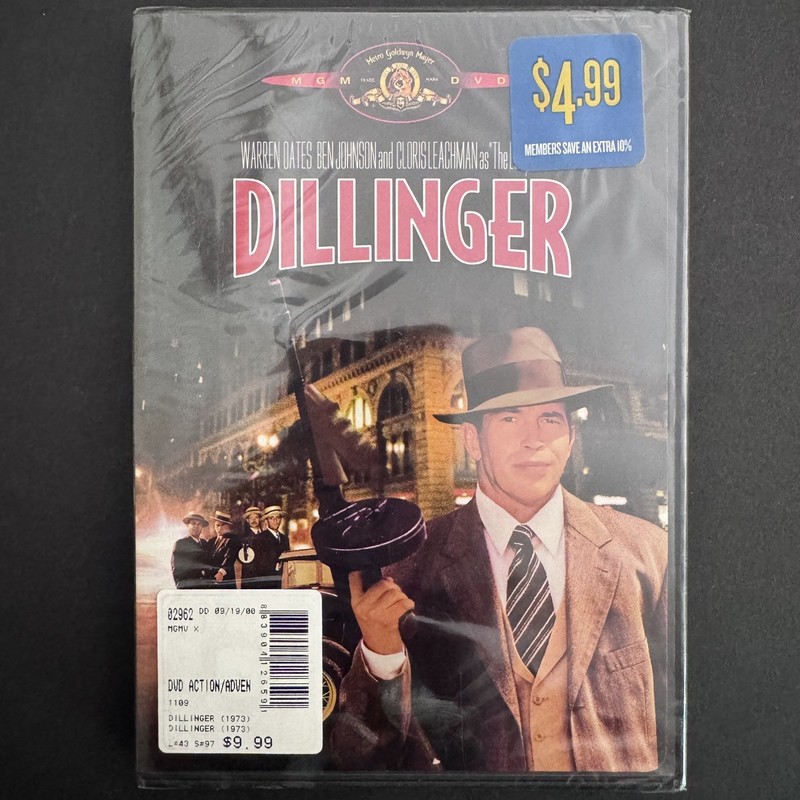 DILLINGER Movie DVD, 1973 Warren Oates, Ben Johnson NEW in PACKAGING