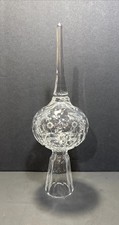 10" Vintage Etched Cut Crystal Christmas Tree Topper Rogaska Gallia HTF
