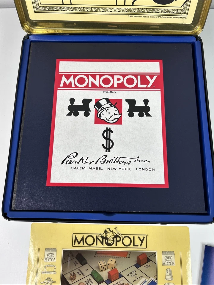 Металлическая коробка PB Monopoly 1935 памятное издание, открытая, никогда не использовалась. - Изображение 3 из 4
