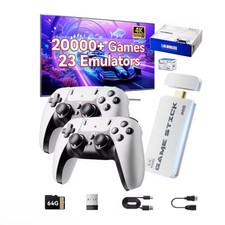 Retro Game Console 20000 Games 4K HDMI Stick 2 Wireless Controllers Plug Play