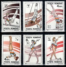Romania 1991, Mi#4655-60, Sc#3652-57, sports gymnastics  serie 6 stamps MNH **