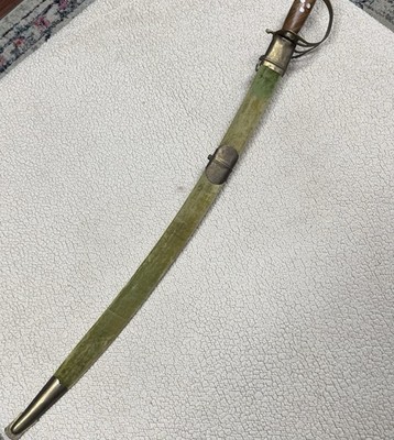 Vintage Southeast Asia Cutlass Etched Sword & Sheath 37'' Long
