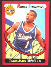 Travis Mays Rookie Sensations Fleer 1991 Basketball Card #5