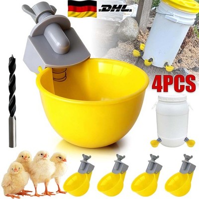 4 x Automatische Hühnertränke, Hühnerwasser-Futterspender, Coop-Geflügel-Wa DHL