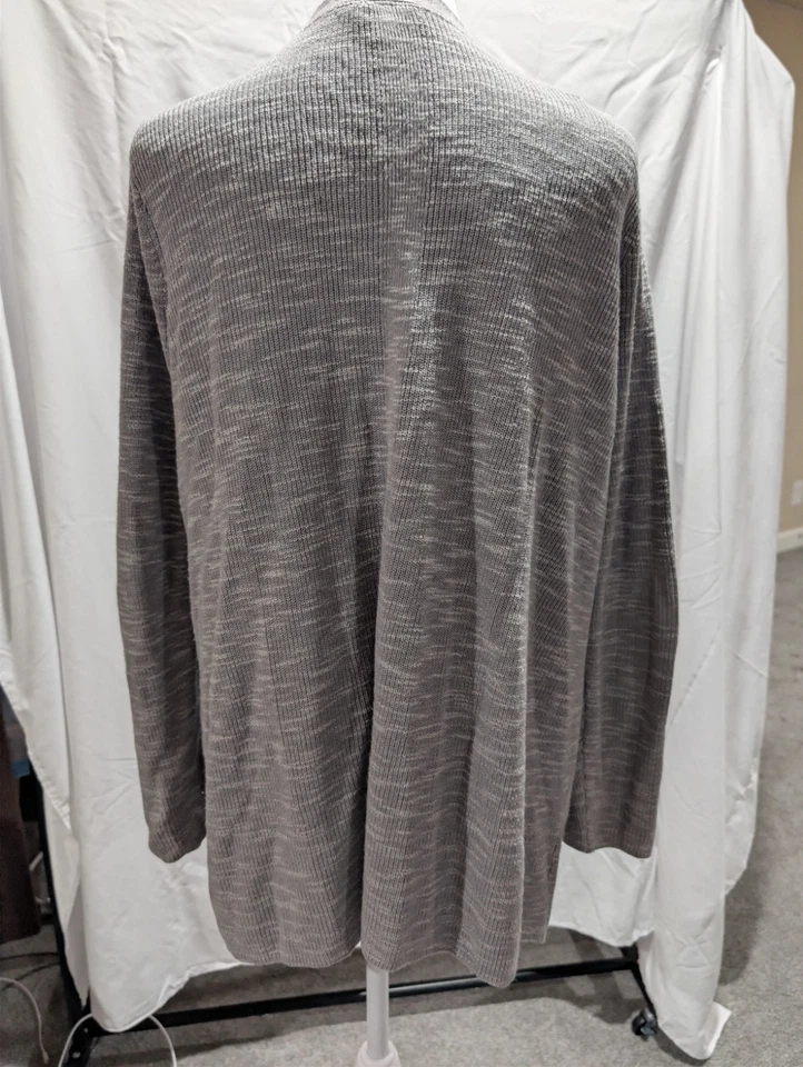 Suéter de mujer J. JILL de algodón acrílico cárdigan abierto gris talla pequeña mediana PM Foto 4 de 4