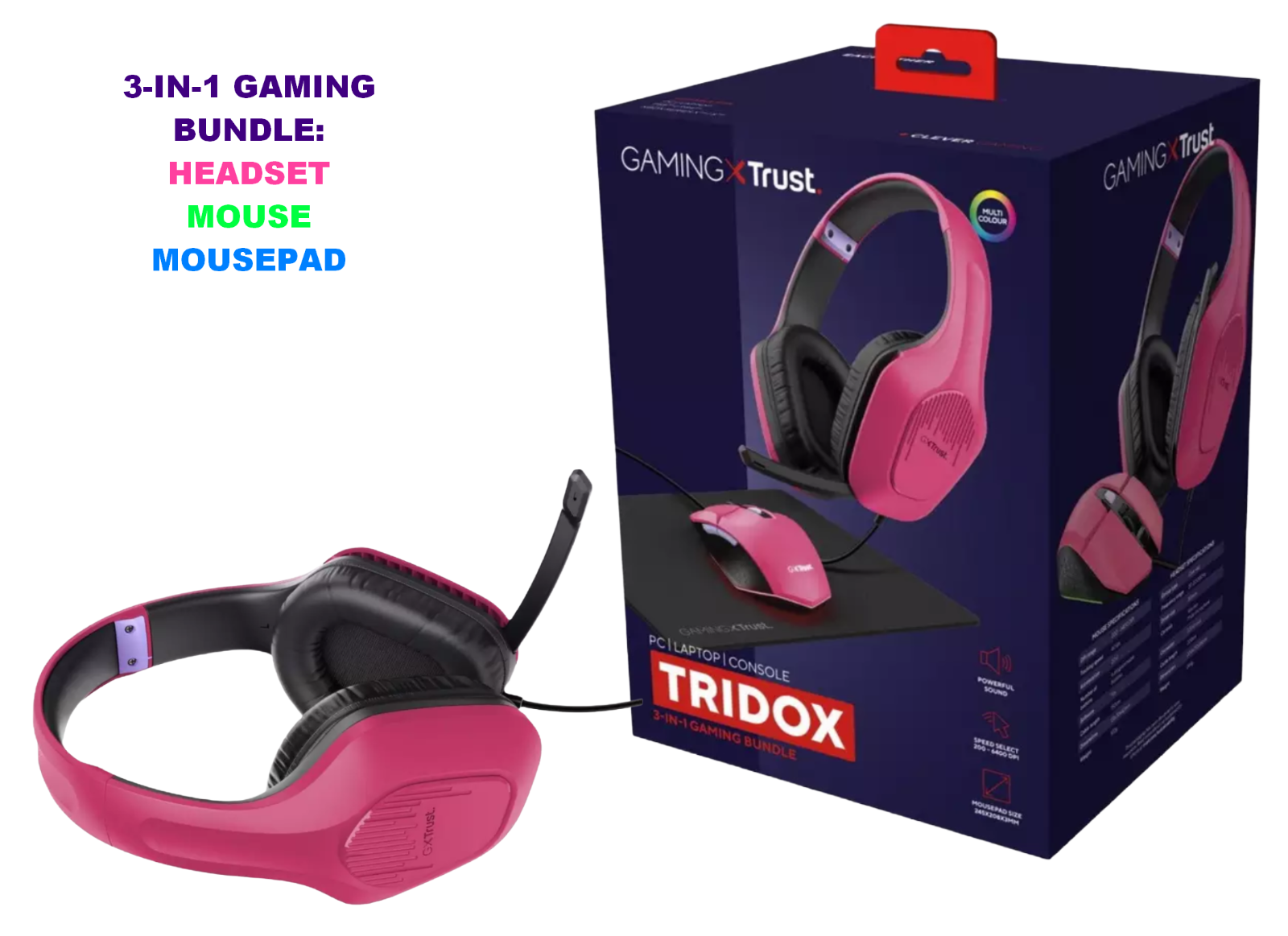 Gaming Headphones With Microphone 3 in 1 Headset For PC Laptop PS4 PS5 Xbox