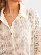 NUEVO CON ETIQUETAS Billabong Largo Crochet Sobrecamisa Cubrir Camisa Cristal Sal Talla Grande