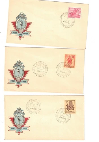 Australia 1960 UNADDRESSED OFFICIAL FDCS      (3 covers)  lot 5