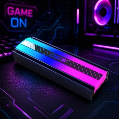 ARGB M.2 SSD Kühler für NVMe PCIe   Aluminium Heatsink mit RGB Beleuchtung