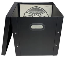 CheckOutStore Black 12" LP Vinyl Record 33 RPM Storage Box