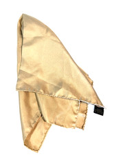 Ferrell Reed VTG Pocket Square Italy Beige Gold 100 Silk Handkerchief 17" x 17"