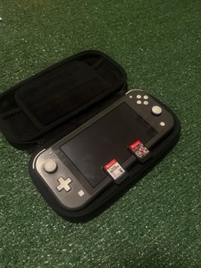 Nintendo Switch Lite Gray Handheld System Console w/ Travel Case & Game Cards