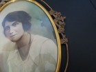 Antique Art Nouveau Brass Oval  Bubble Glass Picture Frame  Portrait 19 X 25 — photo 3