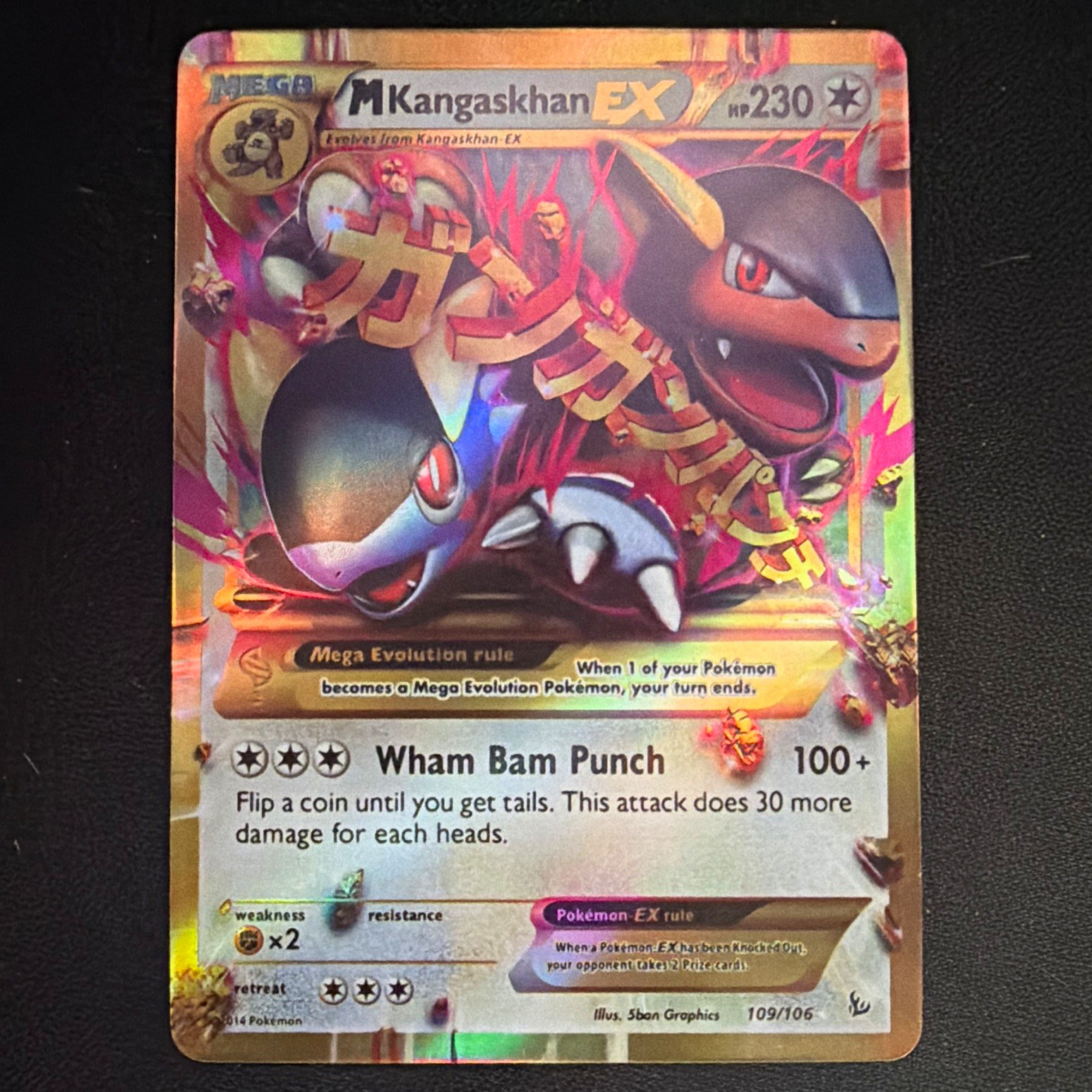 The Pokémon Company M Kangaskhan EX 109/106 Flashfire Full Art Holo English SR