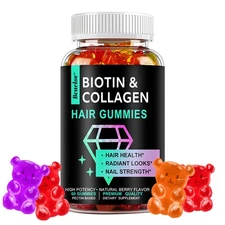 Collagen Biotin Gummies for Hair,Skin,Nails,Premium Collagen Vitamin Supplement