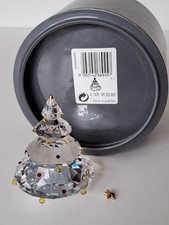 SWAROVSKI CRYSTAL 3" TALL CHRISTMAS TREE, 266945, RED + GOLD DECS, BOXED, A/F