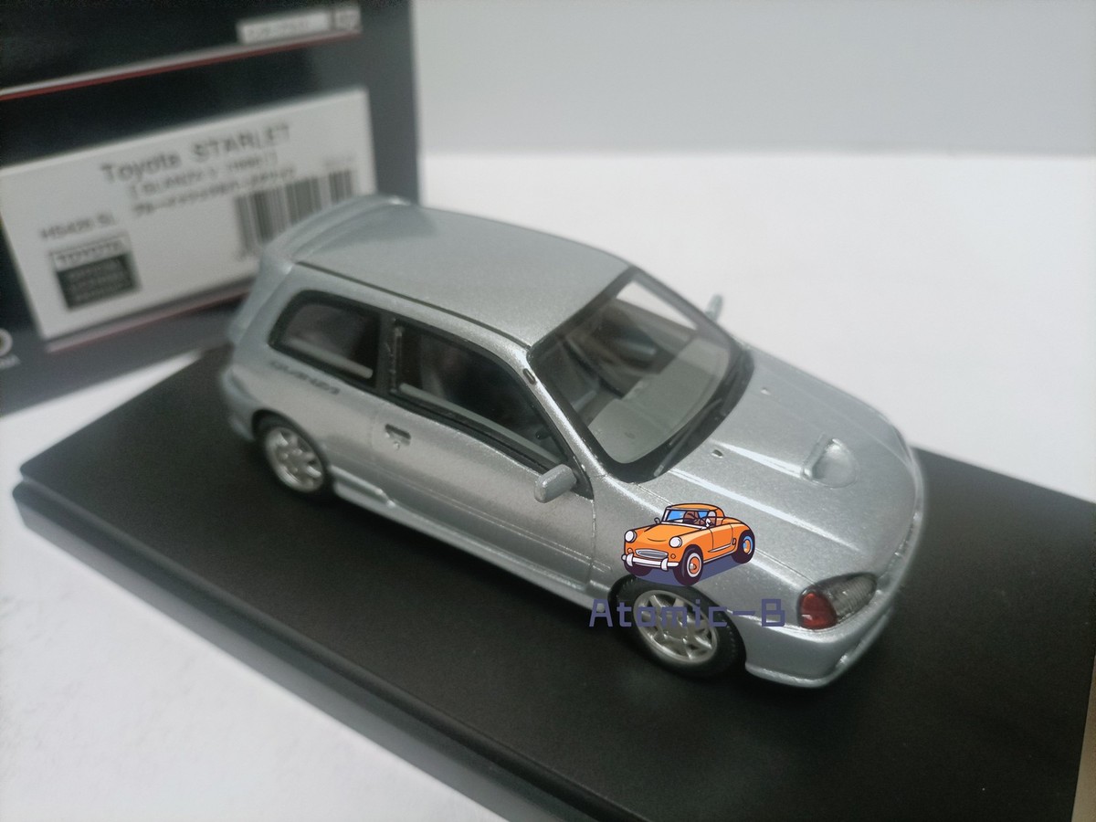 Hi Story 1:43 Starlet Glanza EP91 1996 Silver car model miniature