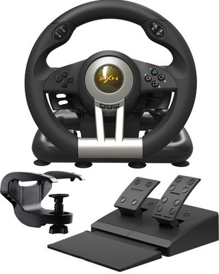 PXN V3 Pro Gaming Lenkrad mit Pedalen - 180°, Vibration - für PC, PS4, PS3, Xbox
