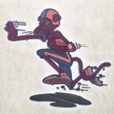 Pink Panther Playing Football Vintage Glitter Iron On Heat Transfer