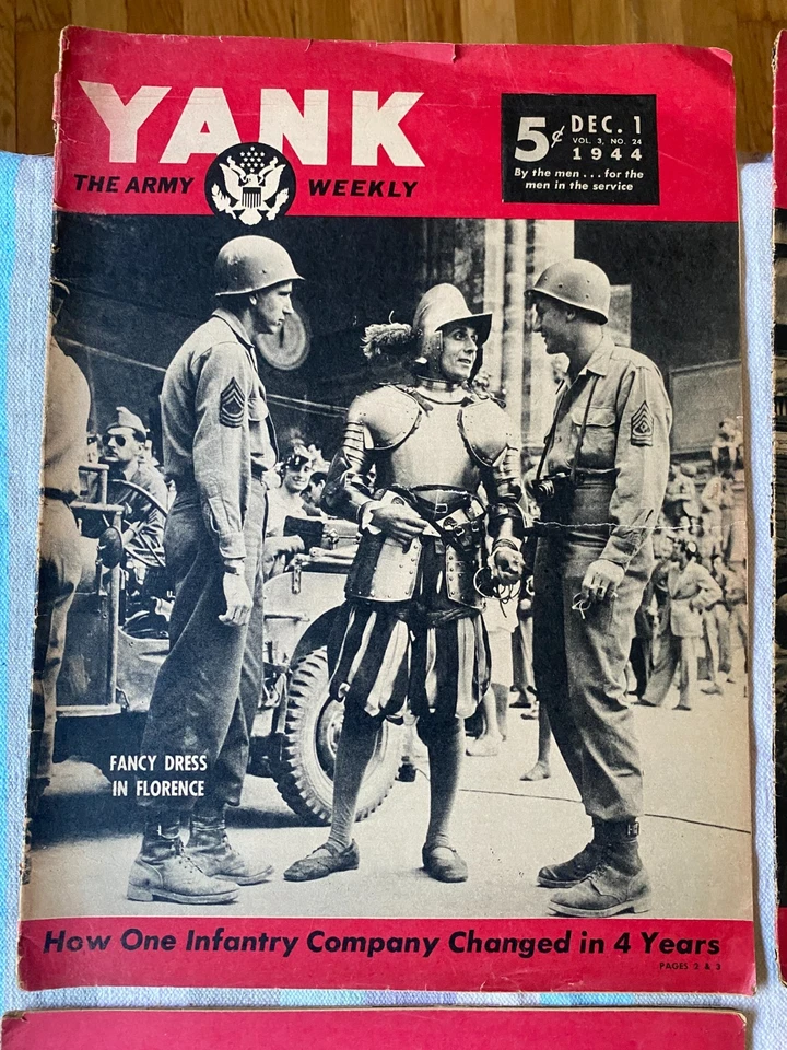 4 WWII US Army Weekly YANK Magazines – Dec 1, 8 1944, Apr 13, Jun 15 45, GI Joe - Image 4 of 4