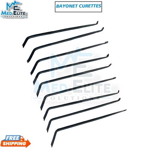Lumbar Spine Bayonet Curettes Set 32cm Length 9 Pcs Set best Quality - Picture 2 of 3