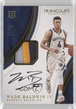 2016-17 Panini Immaculate Rookie 50/99 Wade Baldwin IV #133 Patch Auto 03fd