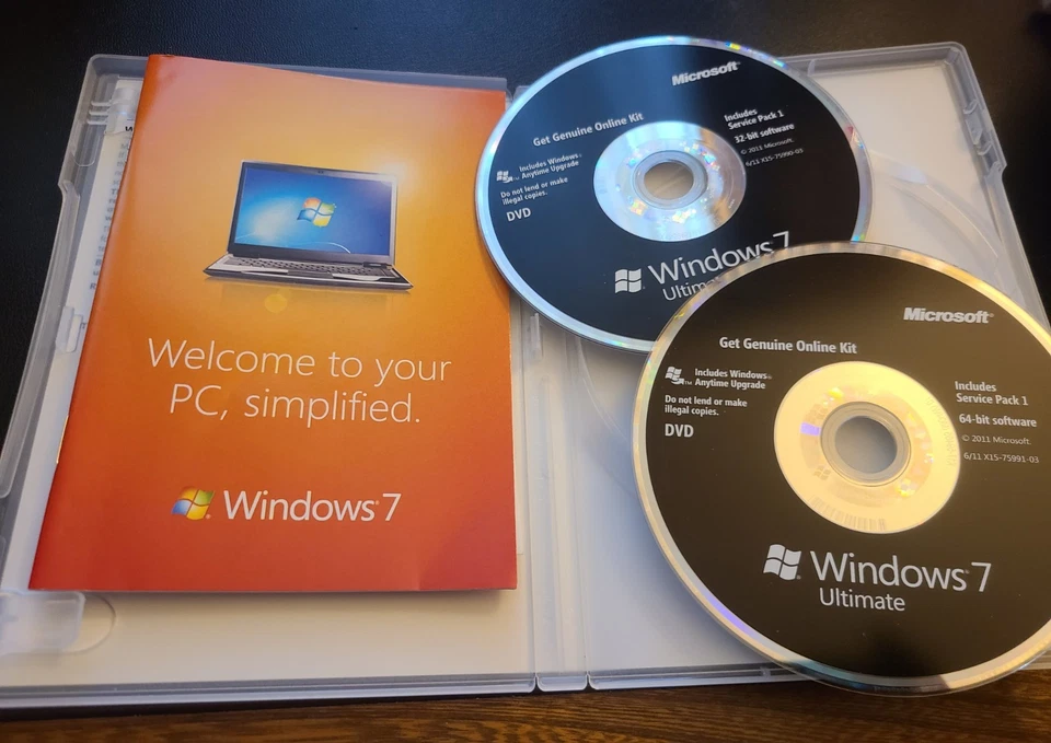 Discos Microsoft Windows 7 Ultimate 32 bits/64 bits - Incluye Service Pack 1 Foto 2 de 2