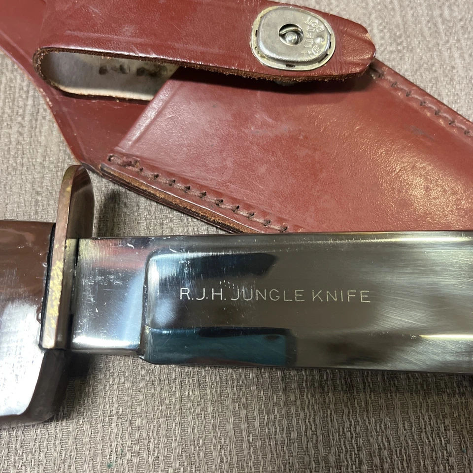 RARE, Vintage, NM, Wilkinson Sword, Unused, RJH Jungle Knife, Orig Sheath - Image 4 of 4
