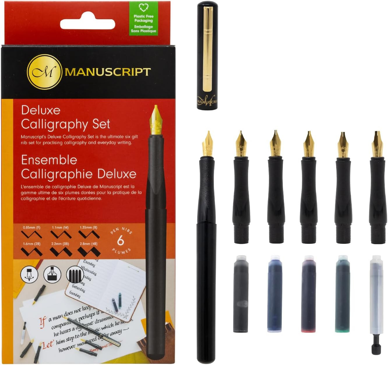 Thumbnail - Manuscript Deluxe Kalligraphie Brunnen Stift 6 Italic Gnaden