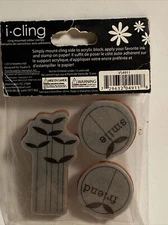 Studio G 3 pc i-Cling sticky Rubber Stamps hobby lobby seedlings smile,Friend