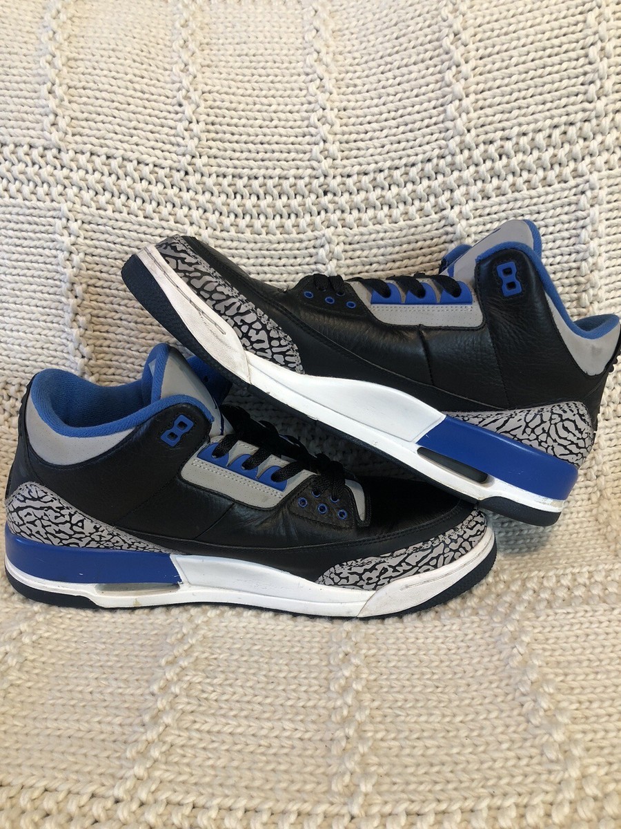 Air Jordan 3 Retro Sport Blue Black Cement Gray 136064-007
