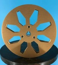 Burlington Recording 1/4"x 7" GOLD Trident Metal Reel w/GOLD Box-8 Spike Windows