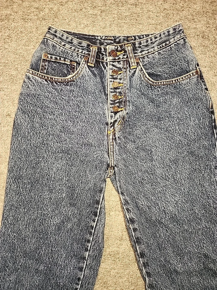 Pepe Candy Jeans Womens 7/8 Blue Button Fly 26x30 Vintage 90's Y2K  - Image 4 of 4