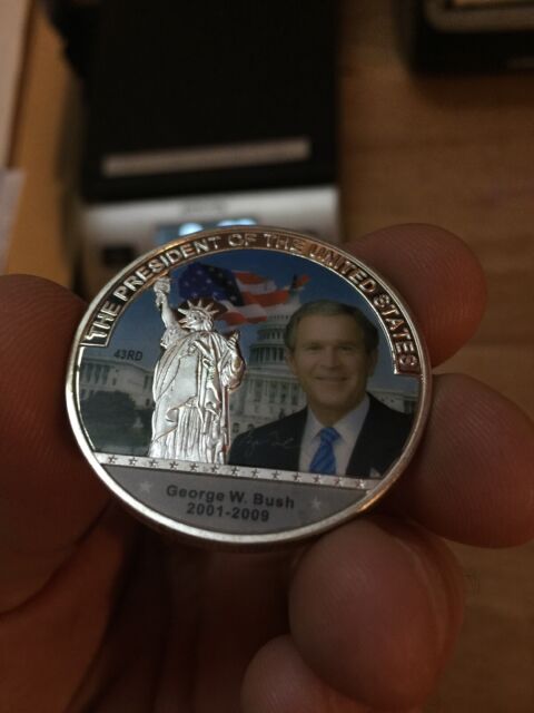 George W. Bush Silver Finished Dollar Novelty Coin US SELLER BU ...