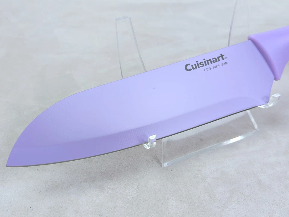 CUCHILLO SANTOKU 7 pulgadas Cuisinart ADVANTAGE con hoja y mango de acero inoxidable PÚRPURA Foto 3 de 4