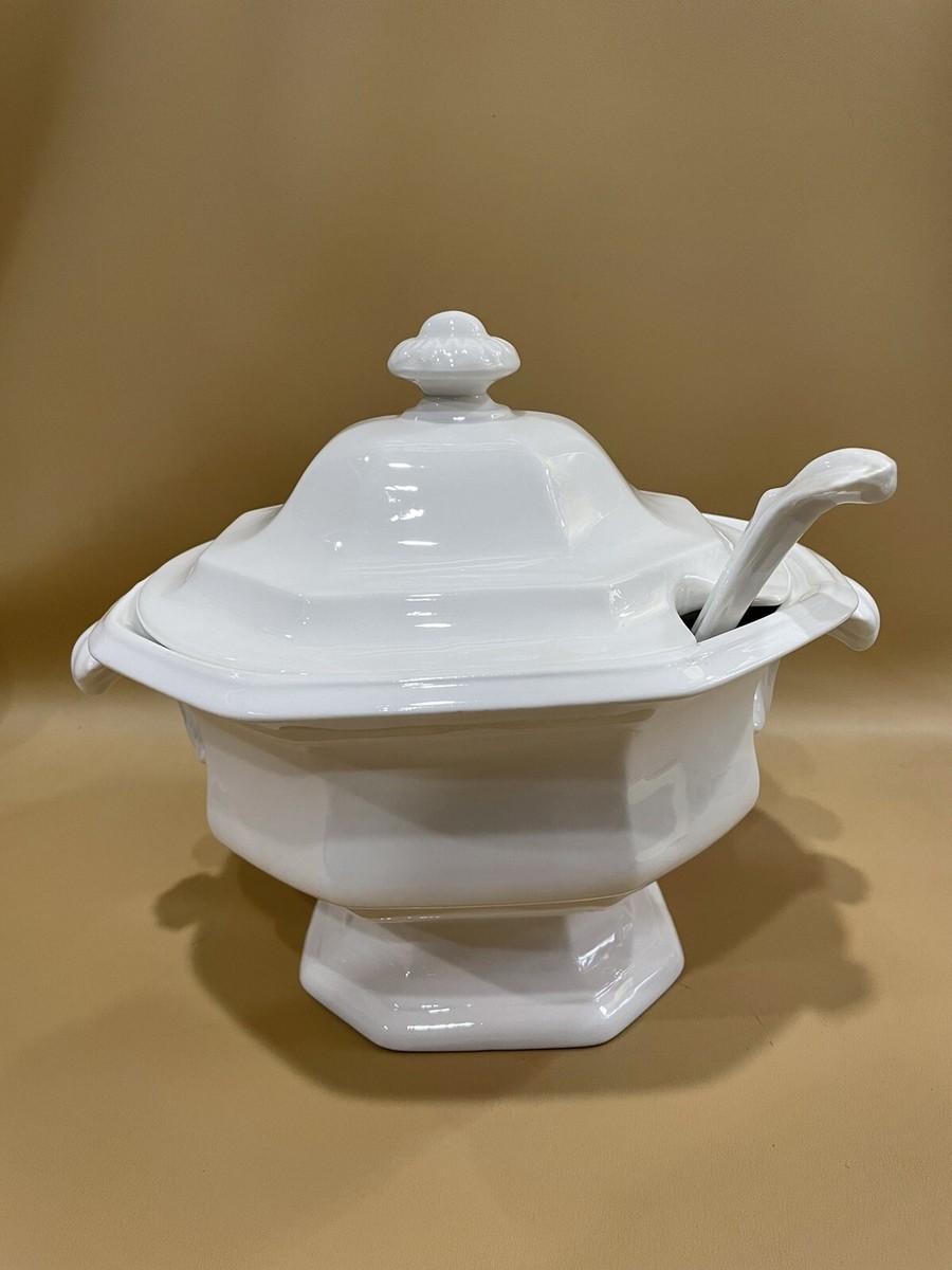 Vintage The Henry Ford Museum Iroquois White Handled Soup Tureen