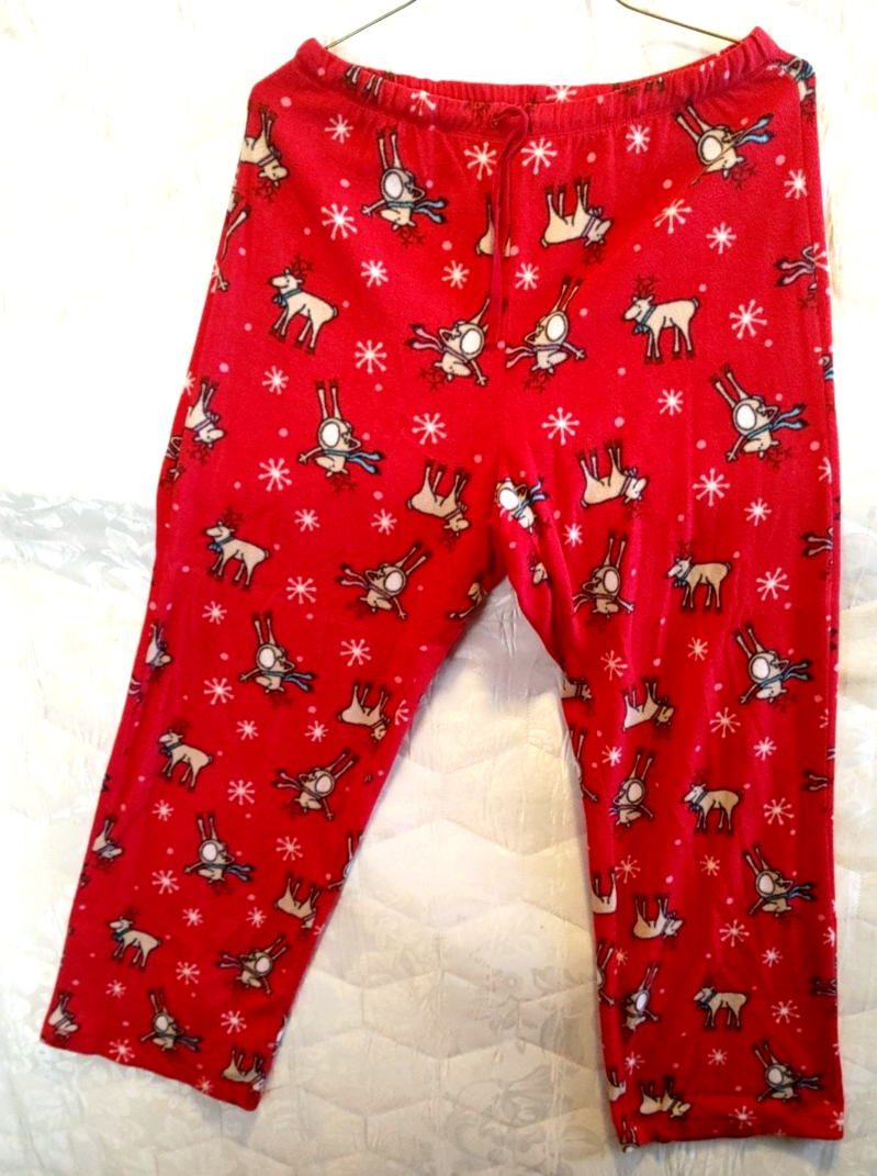 Croft & Barrow Red Small Pajama Set with Reindeer Print - As Is / CUTE!