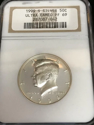 1999-S SILVER KENNEDY HALF DOLLAR NGC PF69 ULTRA CAMEO 