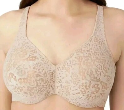 WACOAL HALO LACE FULL FIGURE UNDERWIRE BRA 65547 NUDE NEW SIZE 36C