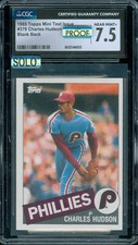1985 TOPPS MINI # 379 TAN PROOF CHARLES HUDSON CGC 7.5 MAC SOLO FINEST 5 MADE *