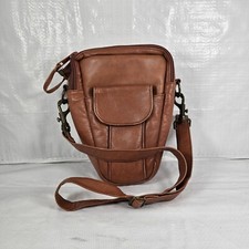 L.L. BEAN Leather Crossbody Bag, Vintage, Triangle Shape