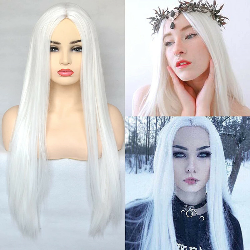 - ?24” ICE WHITE LACEFRONT STRAIGHT WIG ? *NEW* Styling a Megalook 613 Blonde Lace Front Wig | Platinum  main image 4