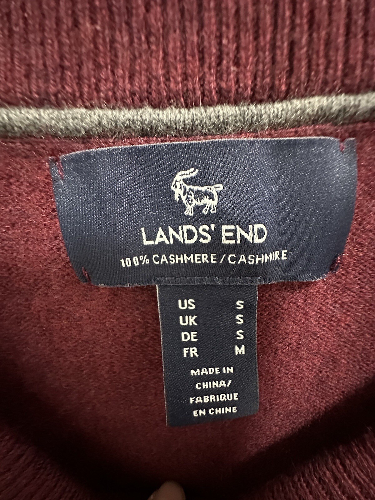 Lands End Burgundy Pure Cashmere Pullover Jumper Size S eBay