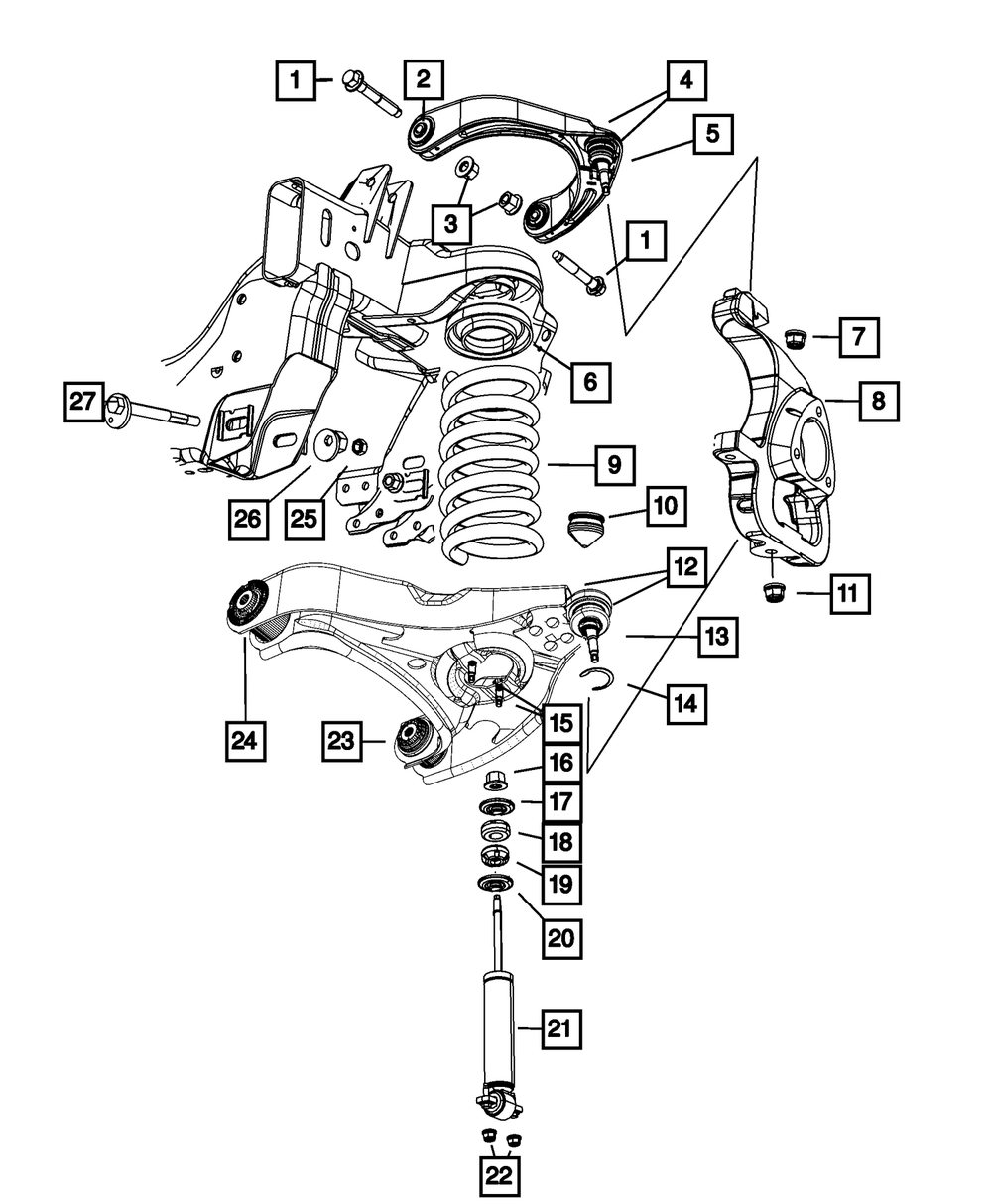 Genuine Mopar Suspension Shock Absorber Package 68057374AA
